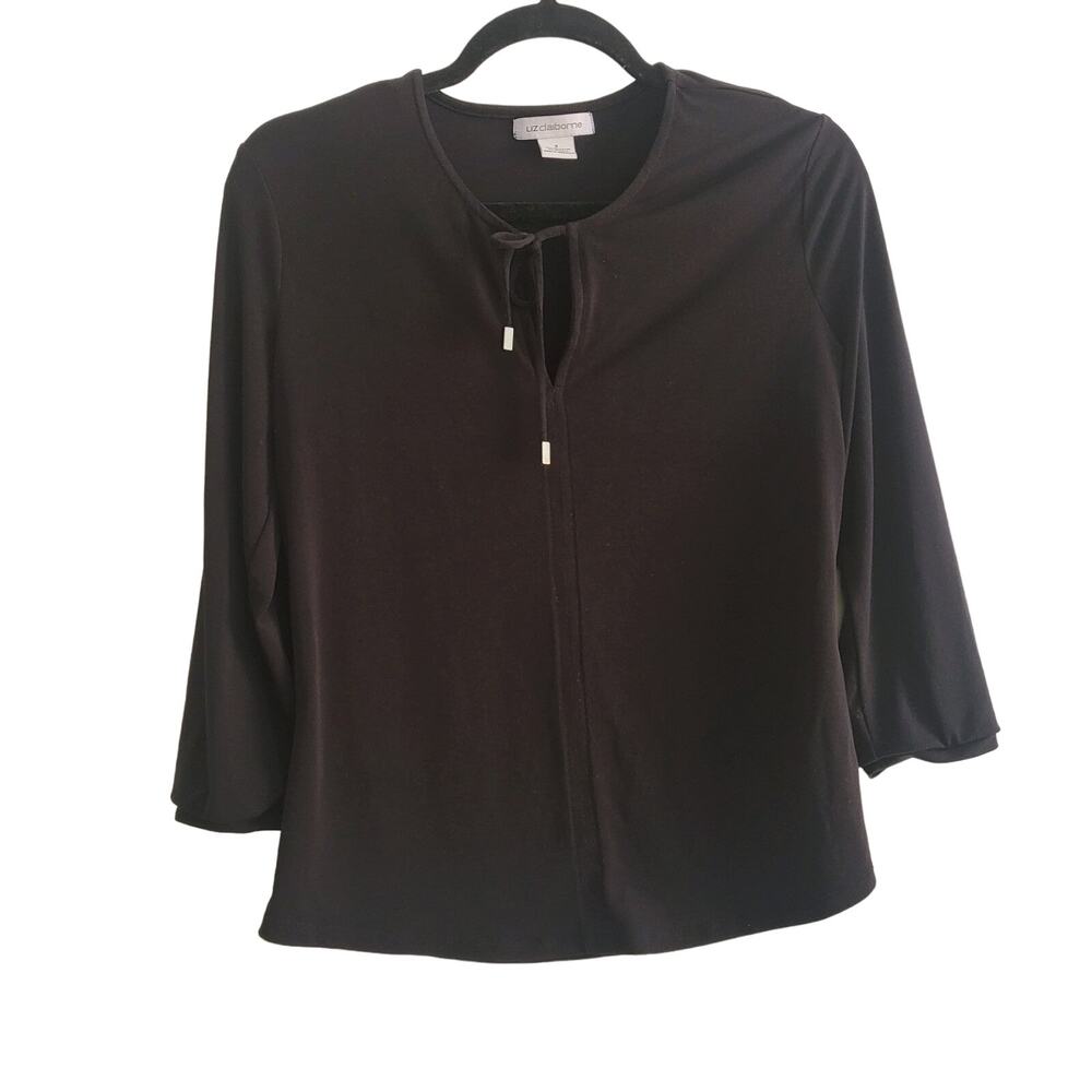 Liz Claiborne black poly / spandex top size S